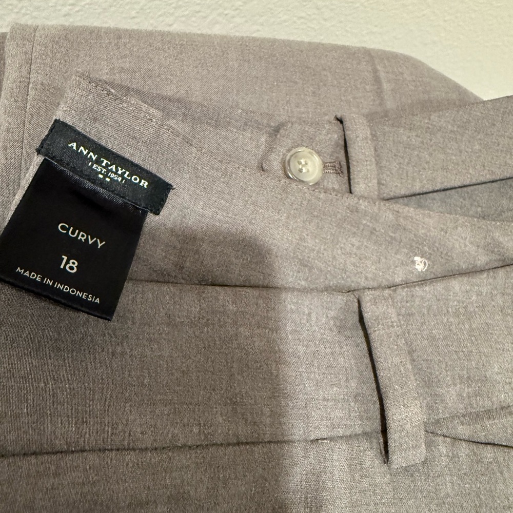 Ann Taylor Light Gray Curvy Trousers